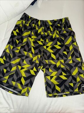 Tony Hawk Kids Black & Yellow Geo Athletic Shorts